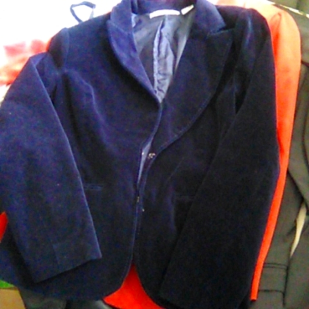 Women's Blazer Cote Femme 10 Navy Suede